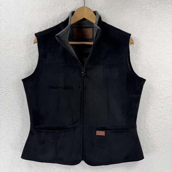 Outback Trading Vest Womens Medium Black Fleece Lined Zip Front Western - Picture 4 of 8